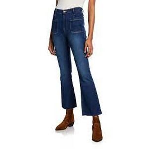 FRAME Le Bardot Crop Flare Raw-Edge Jeans Size 28